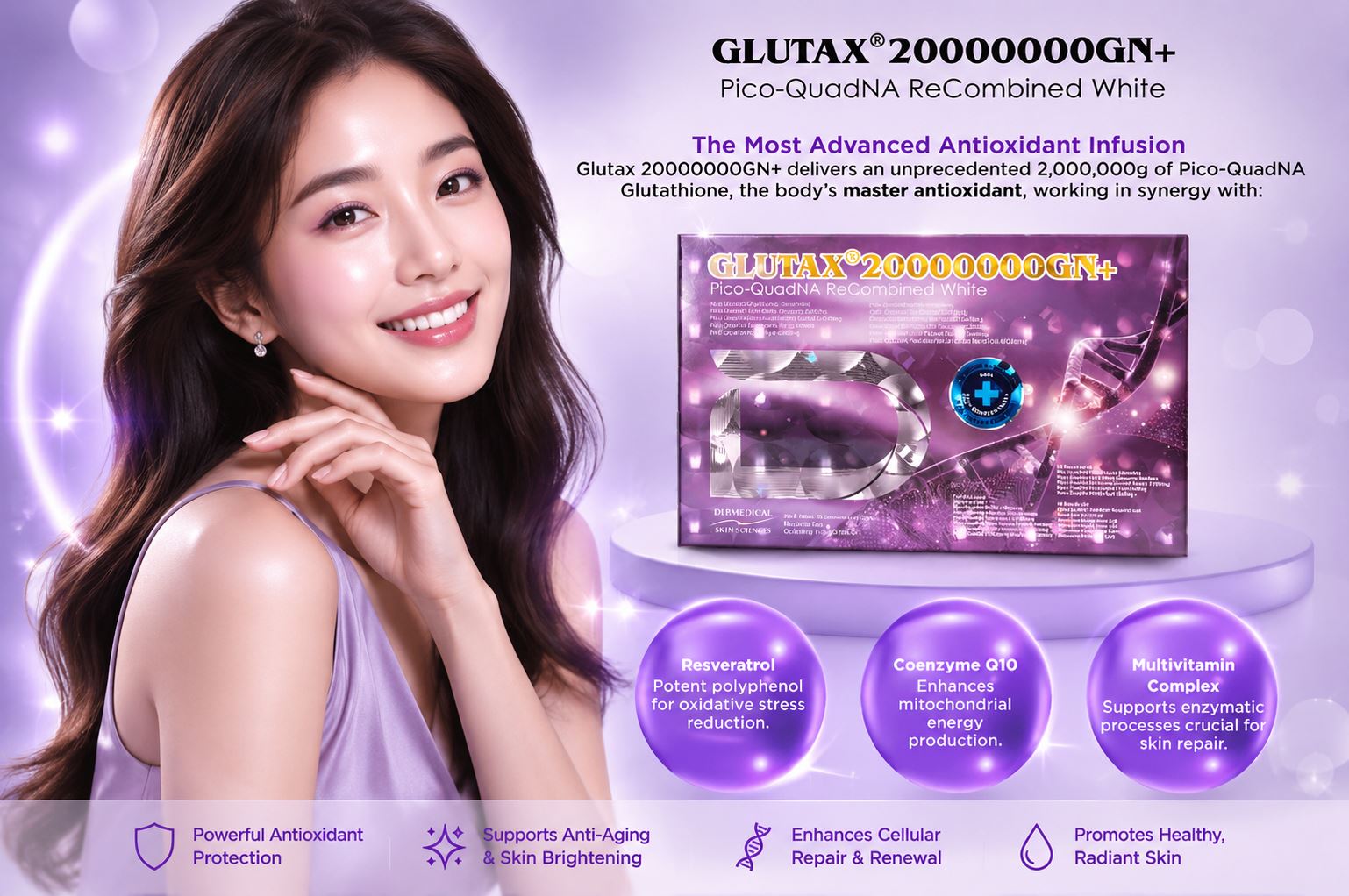 Glutax 20000000GN+ Recombined White Glutathione Injection: 9 Powerful Benefits for Brighter
