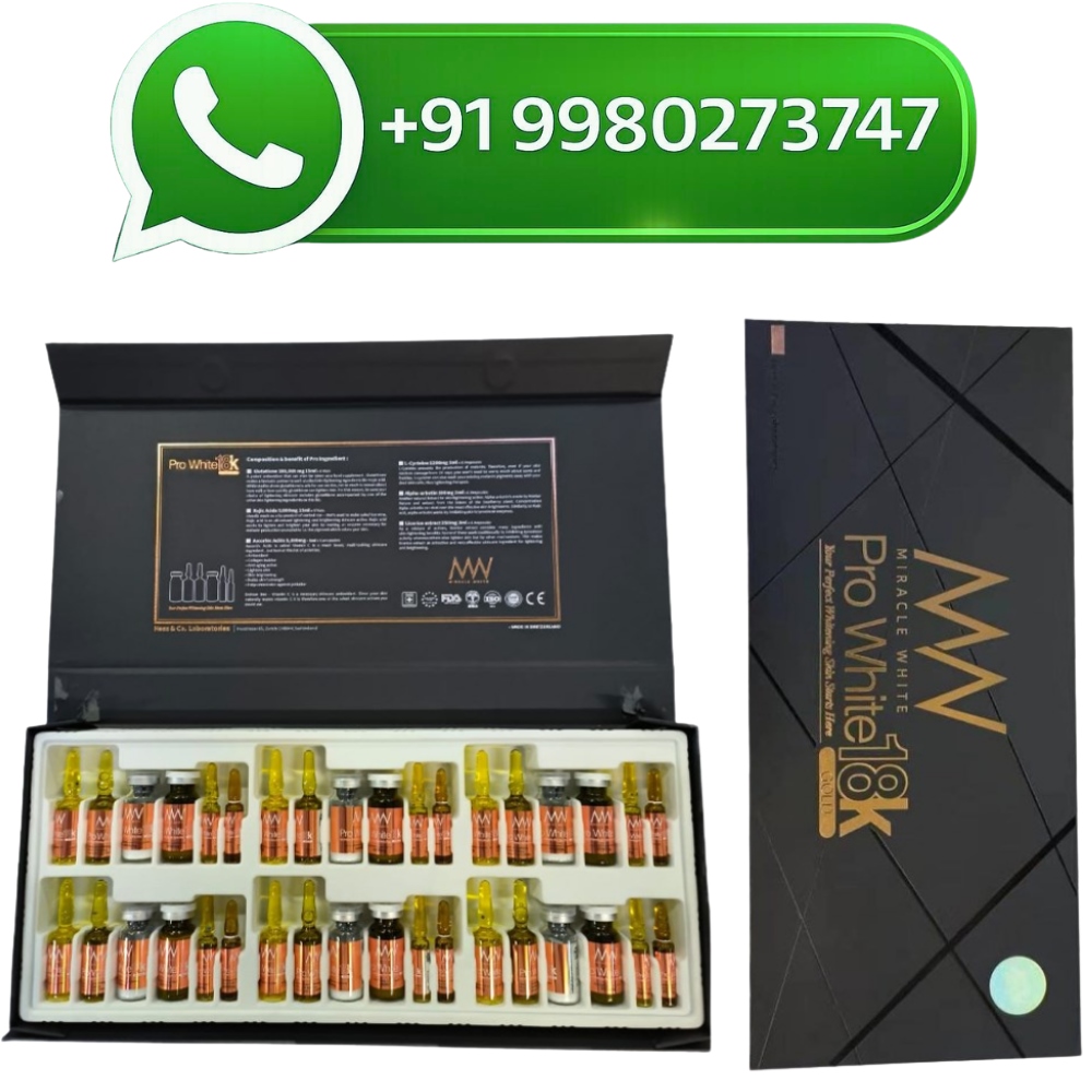 Miracle White Pro White 18K 180000mg Glutathione Injection