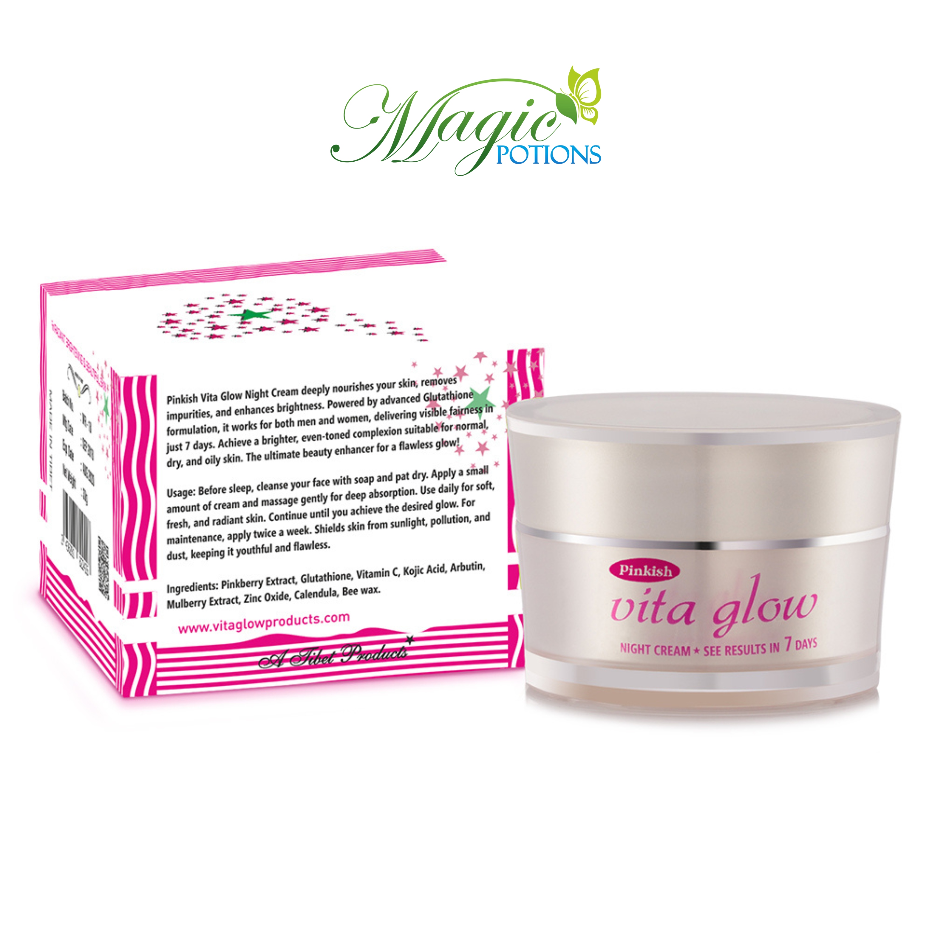 Pinkish Vita Glow Skin Whitening Night Cream