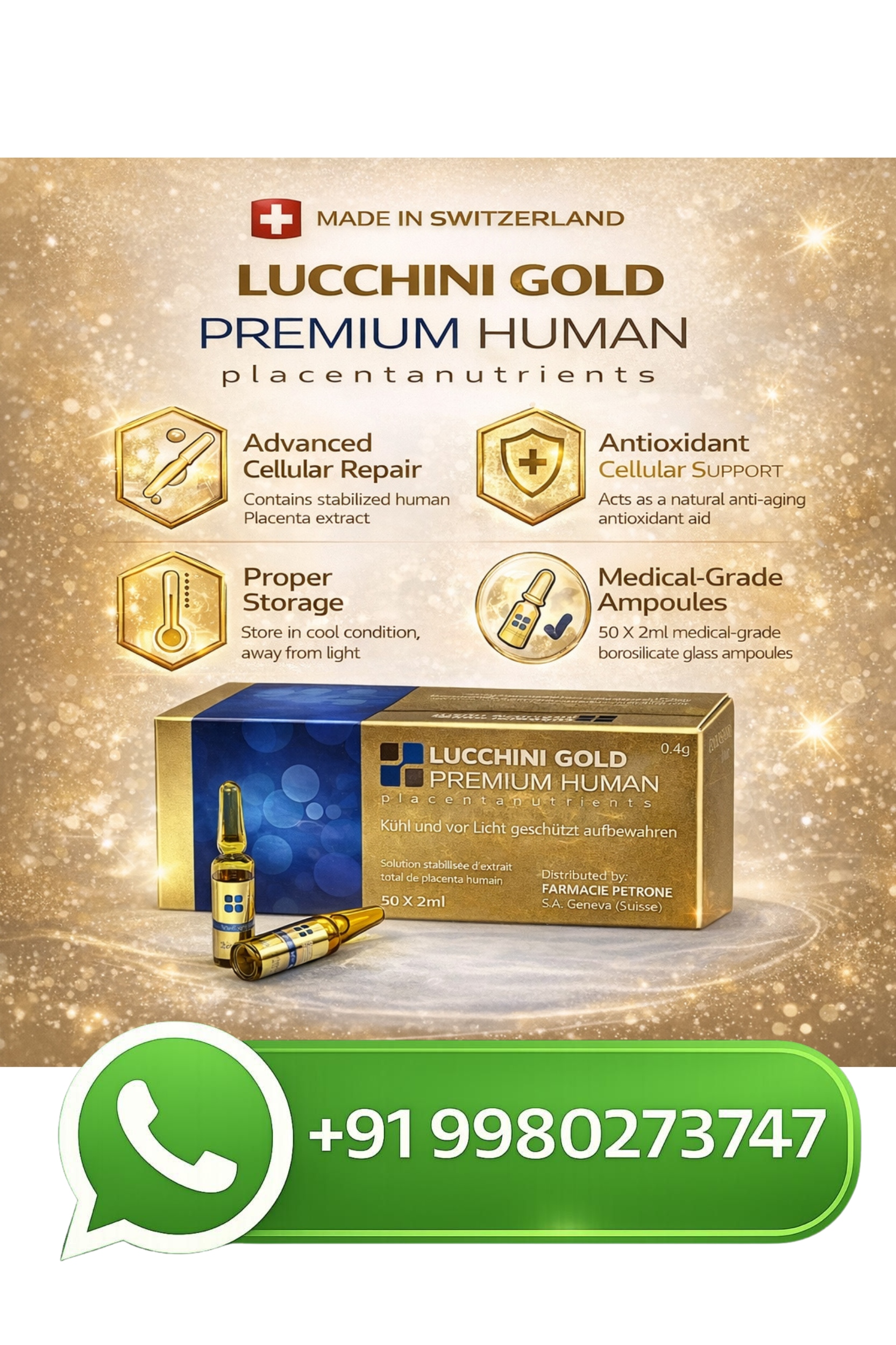 Lucchini Gold Premium Human Placenta Injection