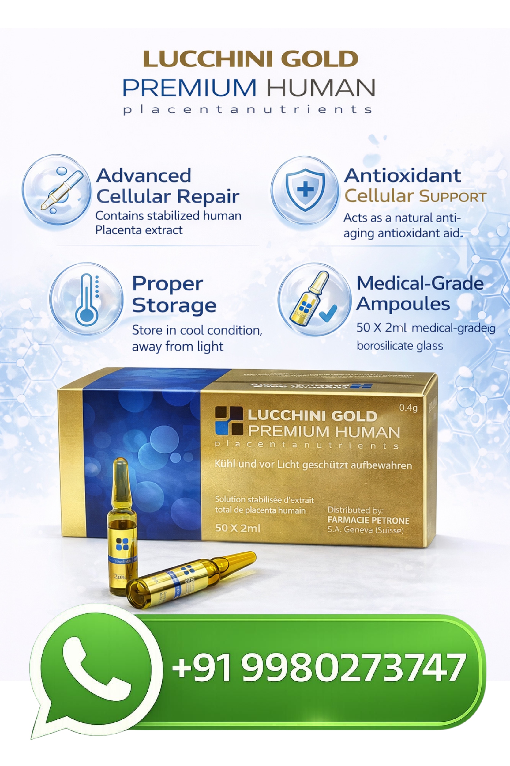 Lucchini Gold Premium Human Placenta Injection