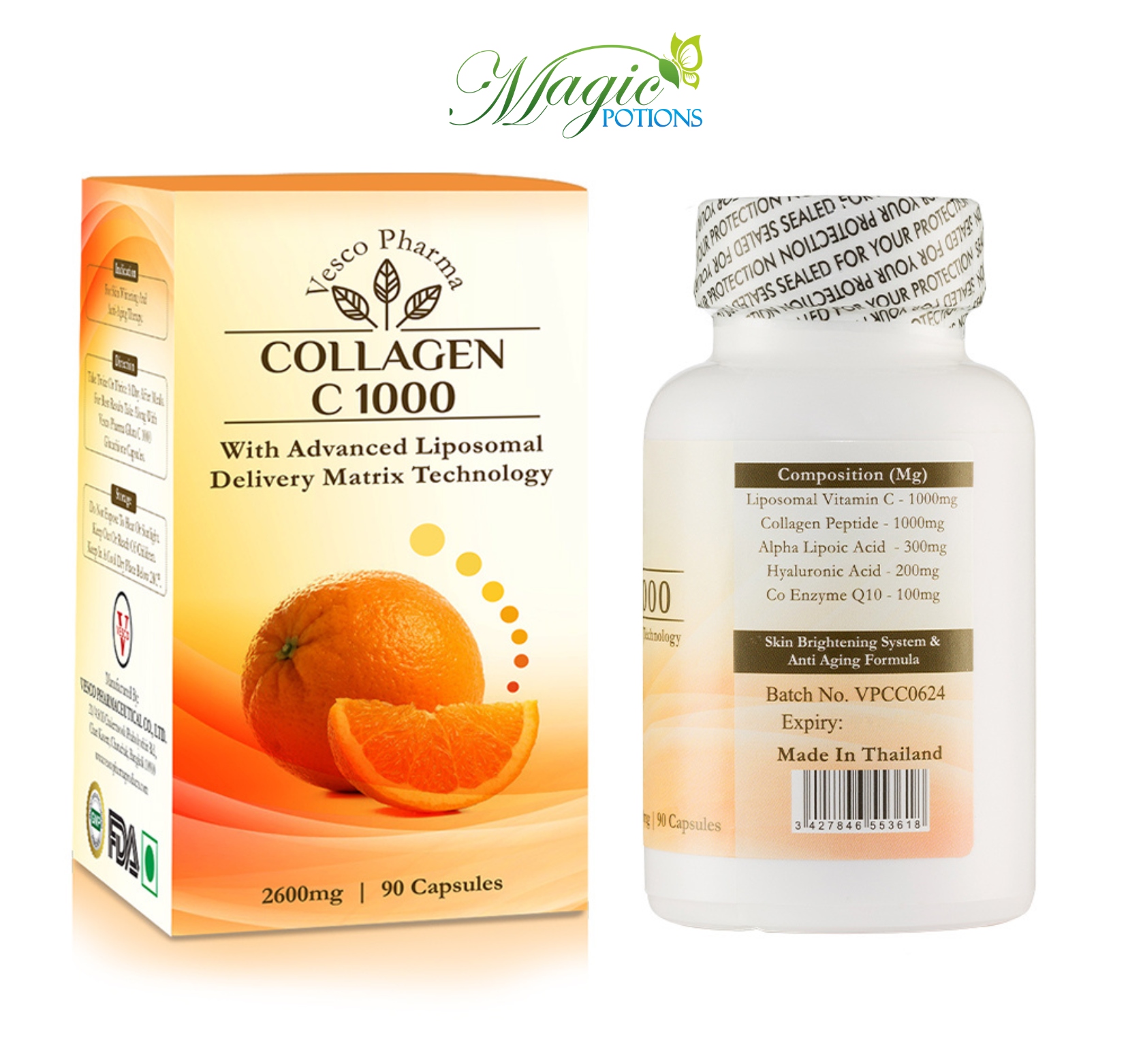 Vesco Pharma Collagen C 1000 Collagen & Vitamin C Capsules