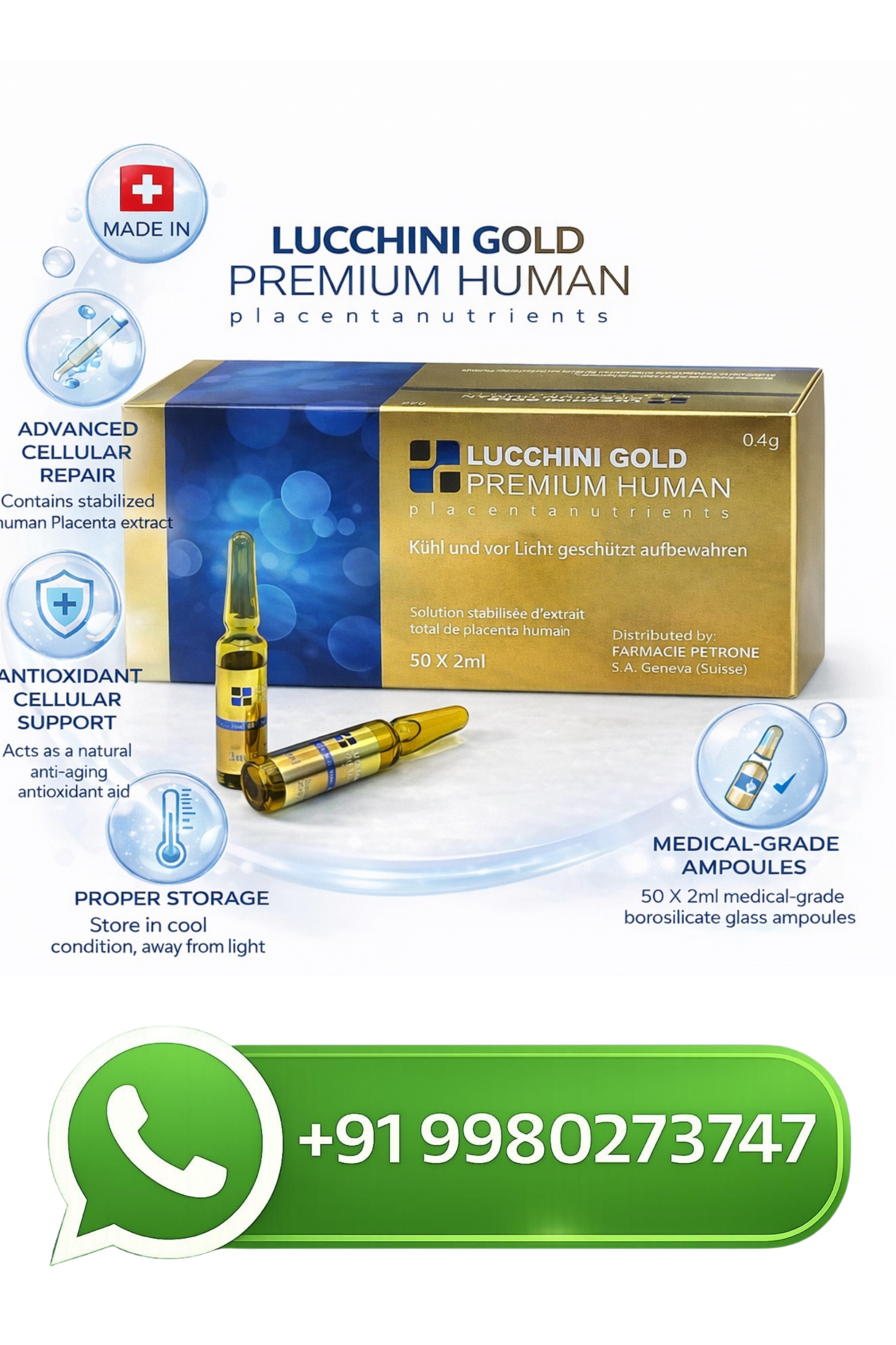Lucchini Gold Premium Human Placenta Injection