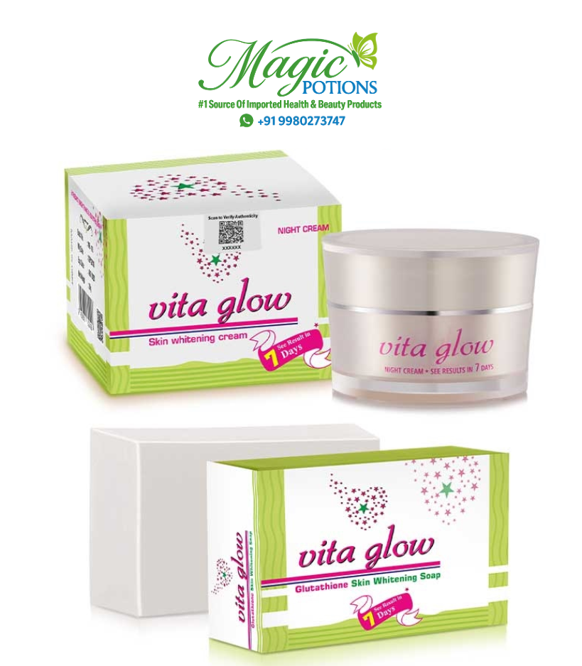 glutathione original skin whitening soap by magic potions Vita Glow Night Cream for Skin Whitening Authentic 30g