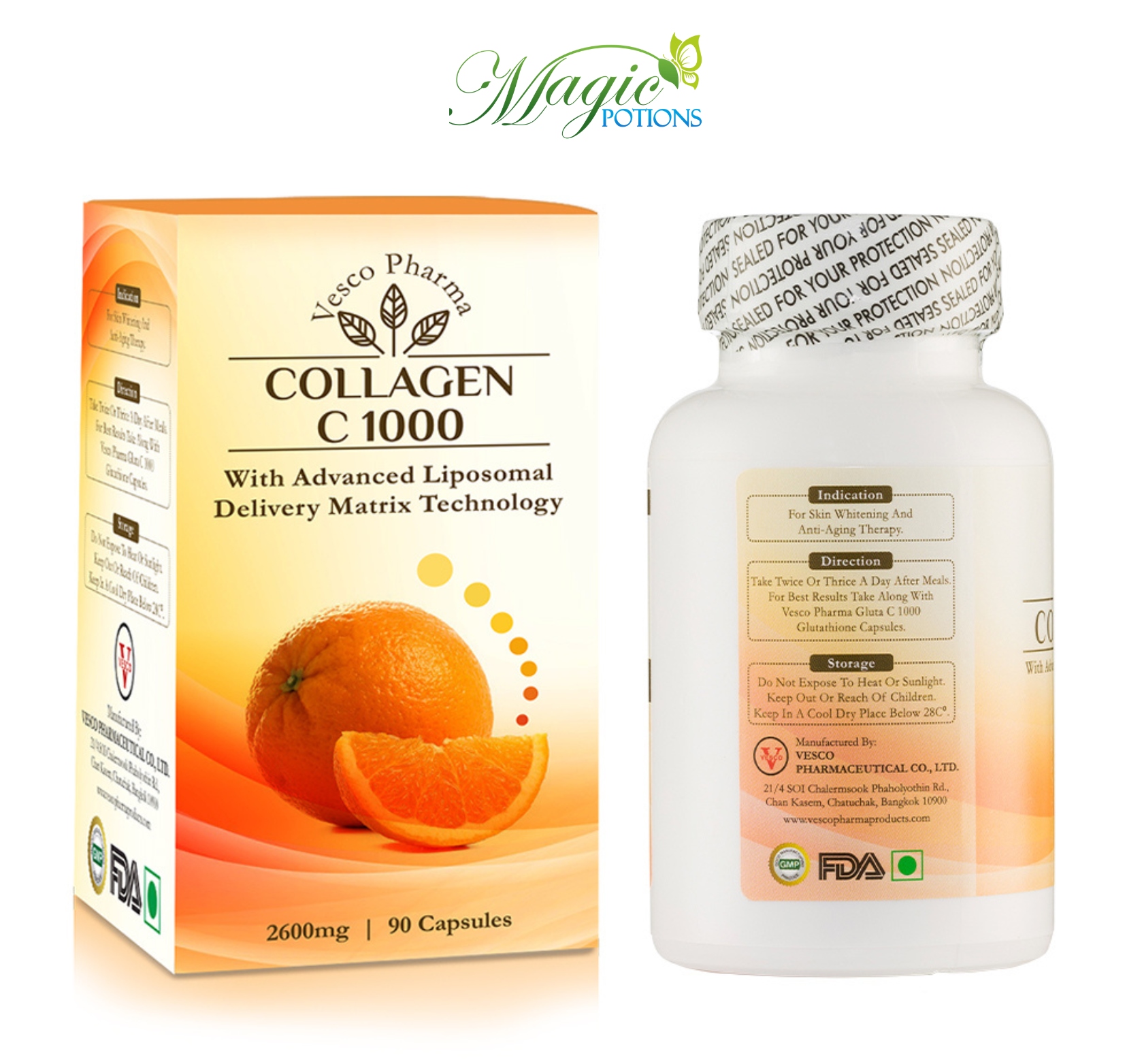 Vesco Pharma Collagen C 1000 Collagen & Vitamin C Capsules