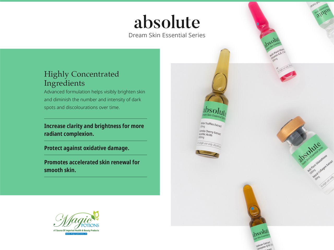 Absolute Dream Skin Essentials Glutathione Skin Whitening Injection