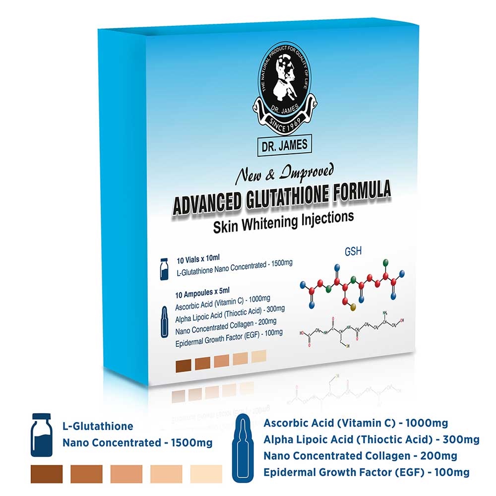 Dr James Glutathione Whitening Injection 1500mg With Vitamin C 1000mg