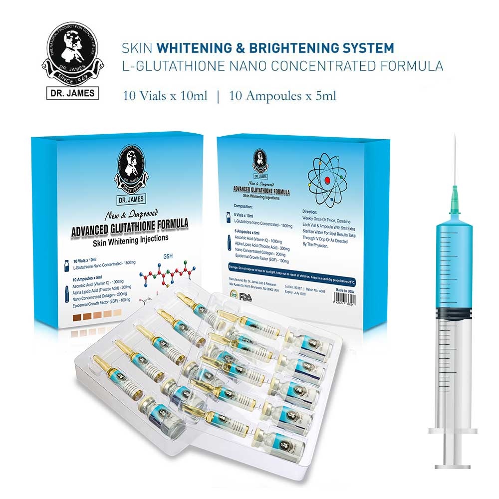 Dr James Glutathione 1500mg Skin Whitening Injection 10 Sessions